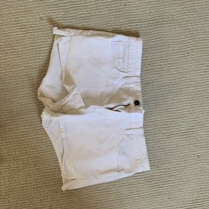 White Destroyed Mini Denim Shorts